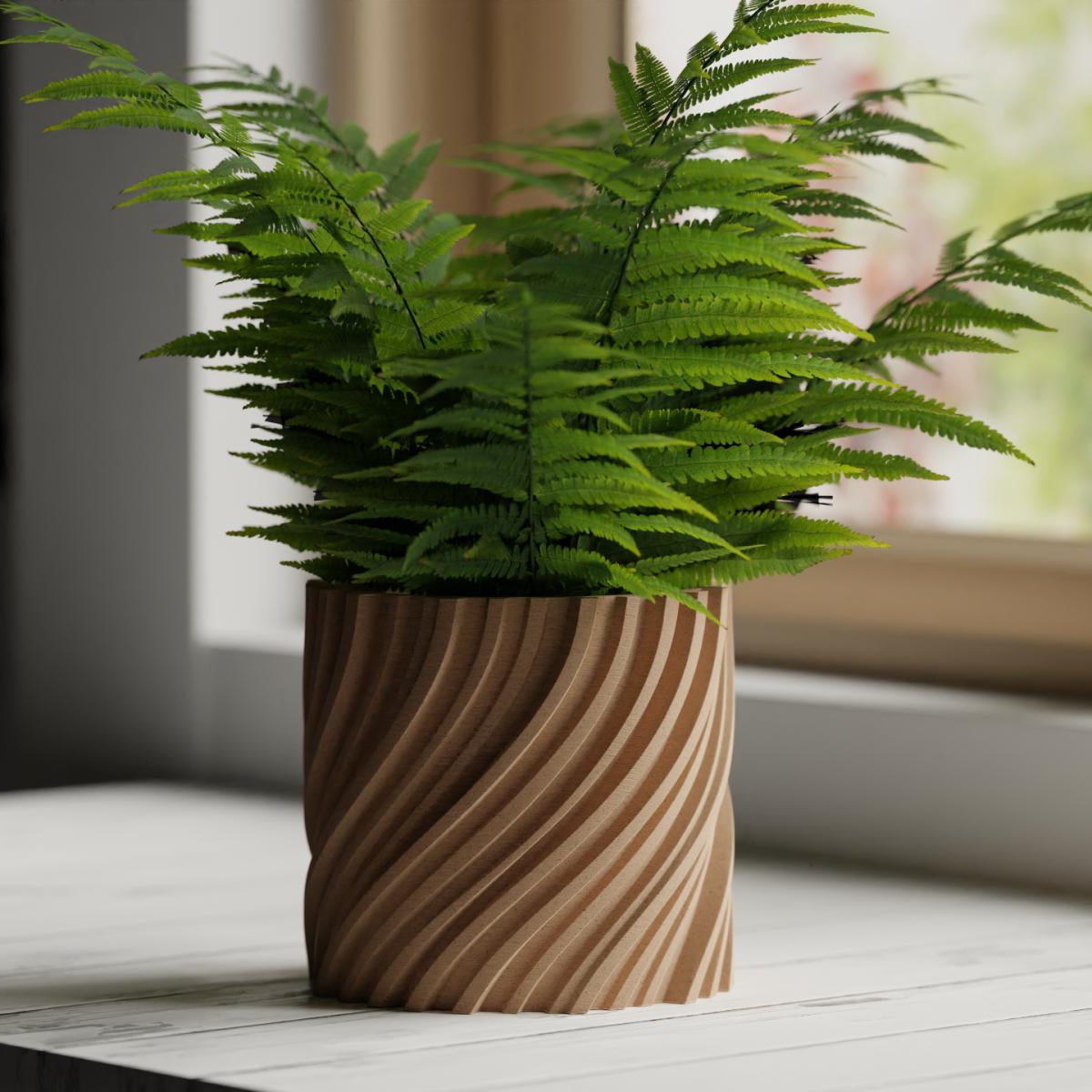 Vas pentru plante cu design ondulat, model răsucit