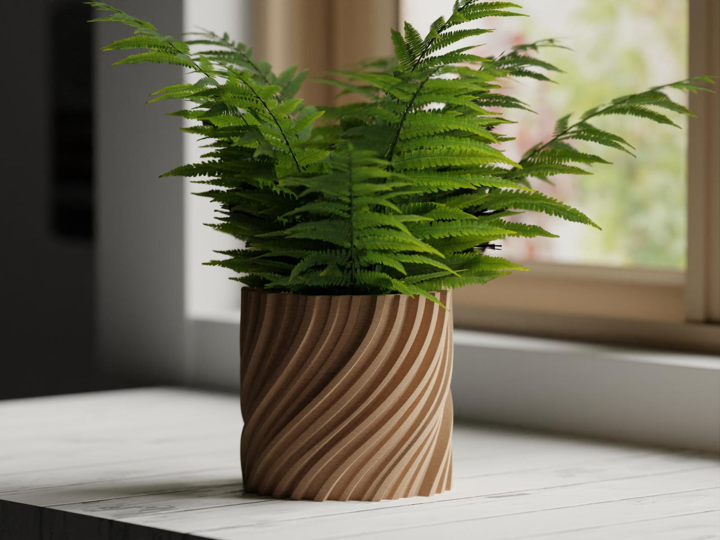 Vas pentru plante cu design ondulat, model răsucit