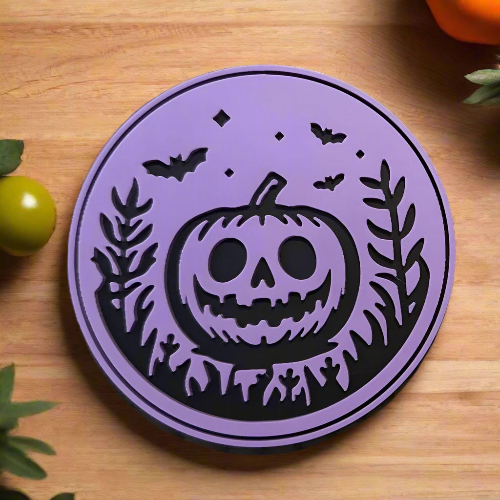 Suport pahar Midnight Pumpkin, Decorațiune de sezon, 9.5 cm, Culori asortate