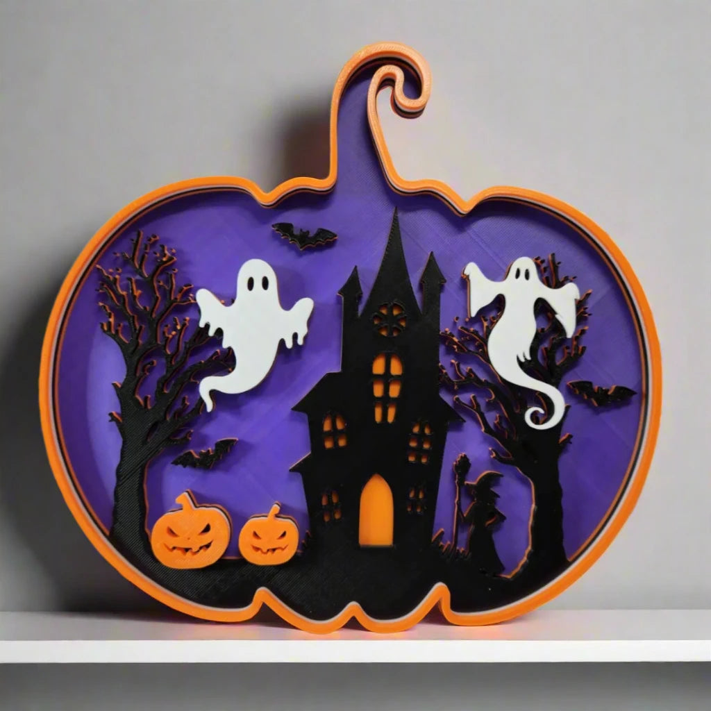 Dovleacul Bantuit: Tablou 3D de Halloween