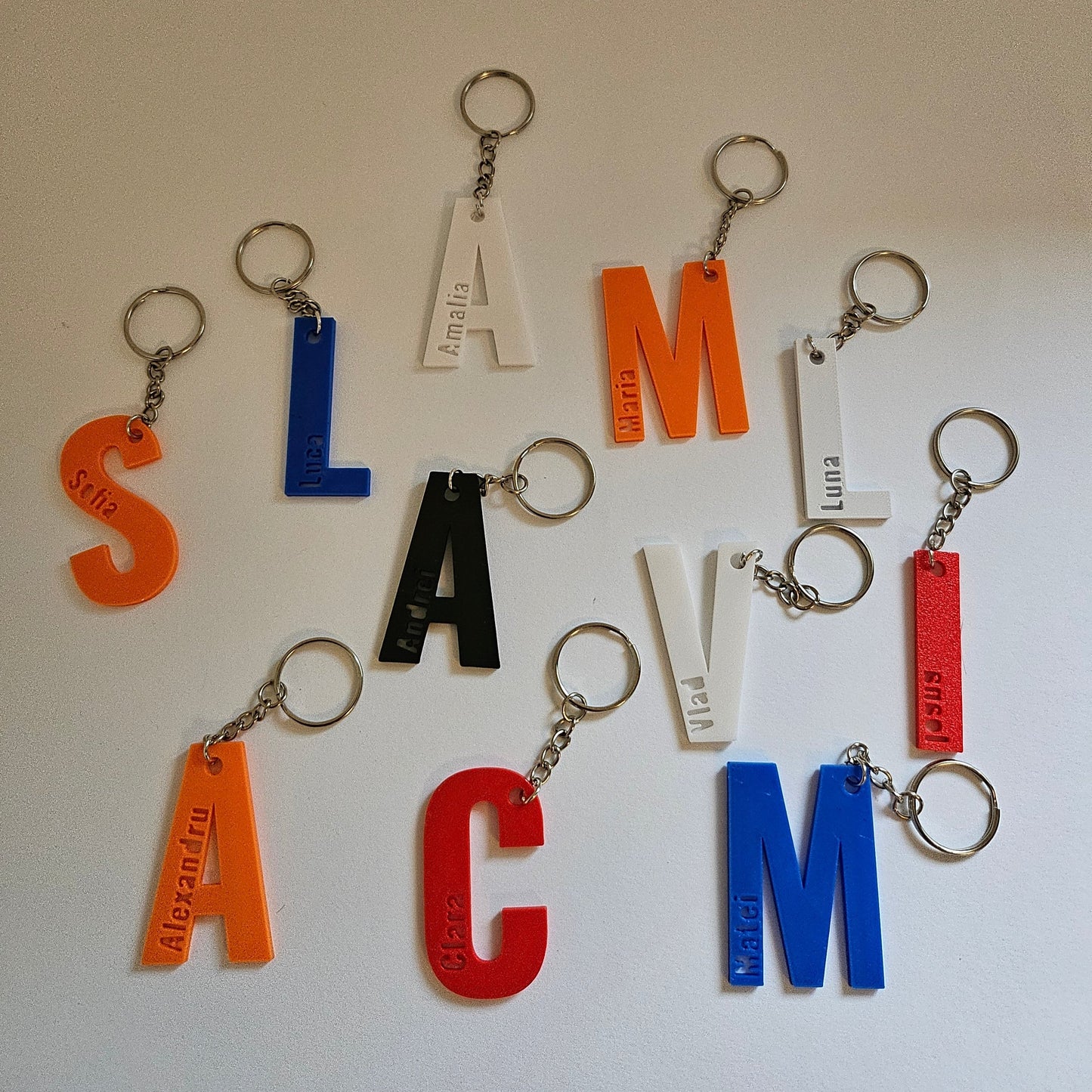 Breloc Personalizat cu Inițială 3D