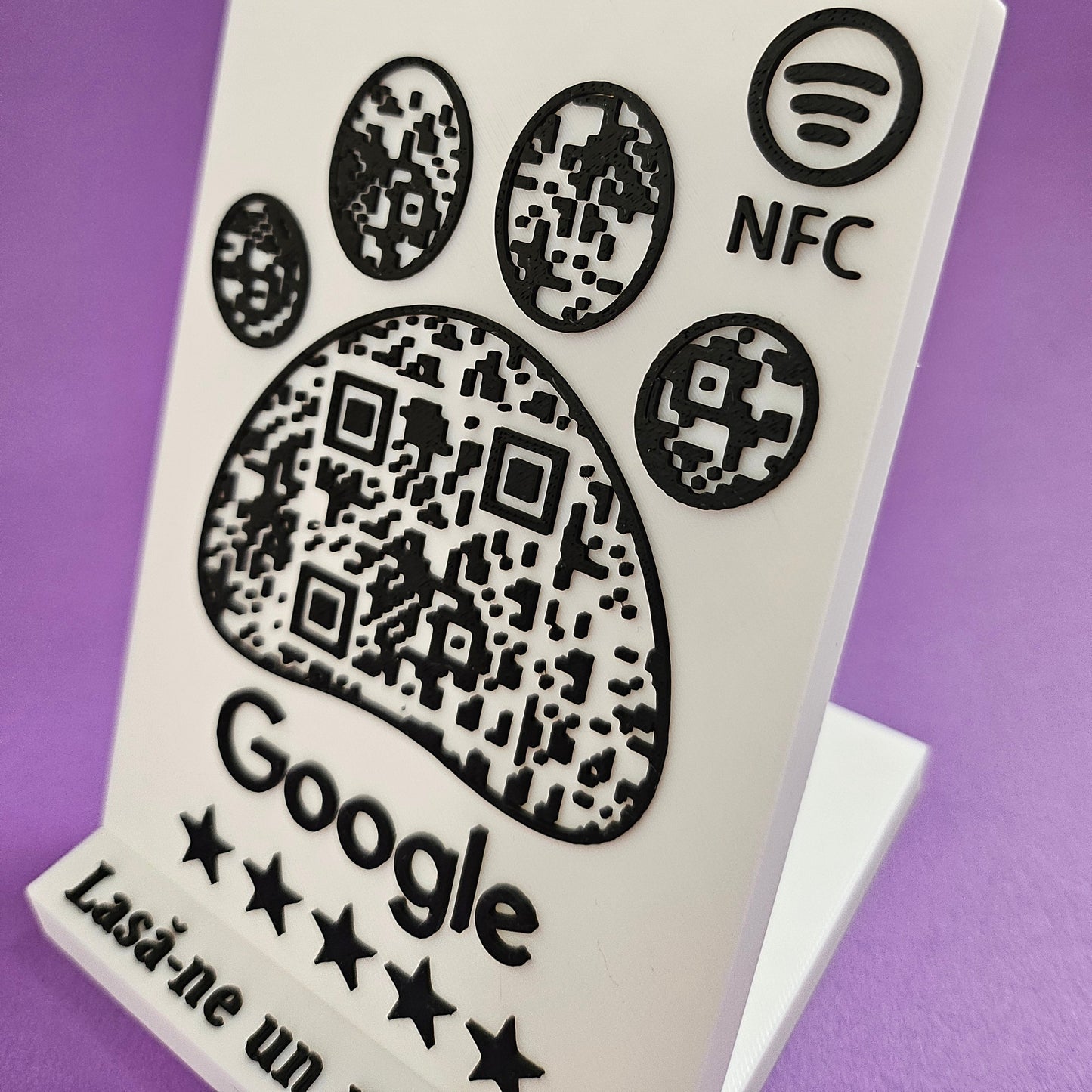 Stand cu cod QR și NFC pentru recenzii Google, pentru afaceri legate de animale