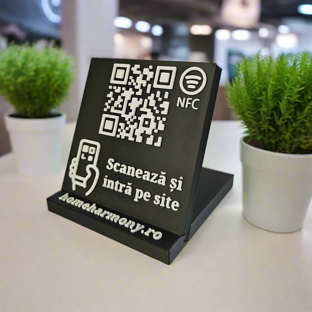 Stand cu cod QR și NFC pentru Website