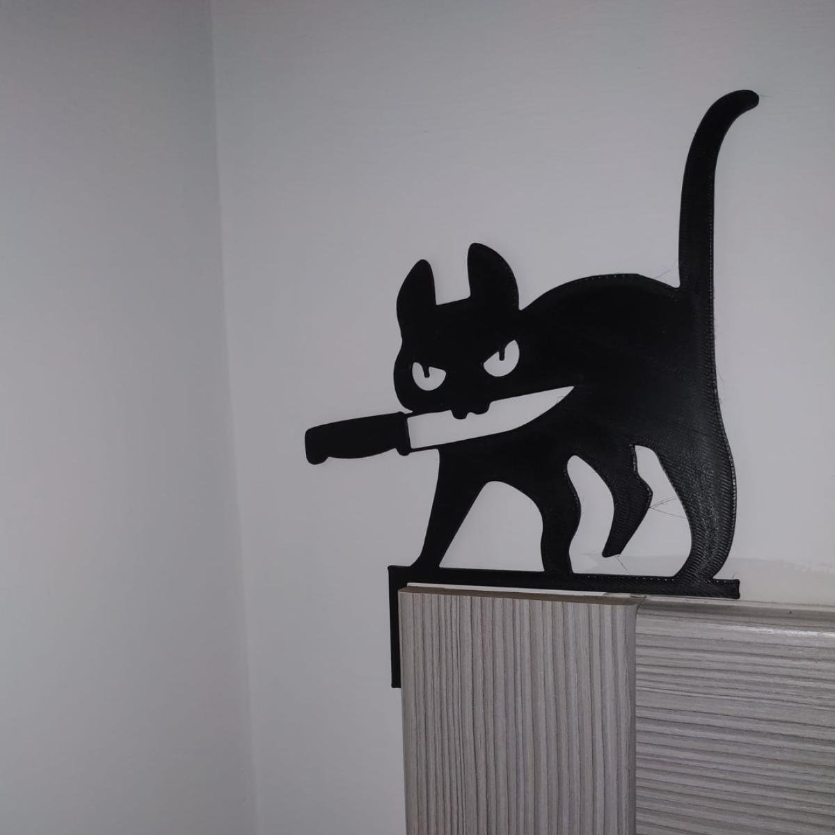 Decor de Halloween - Pisica Sinistră pentru Colțul Ușii