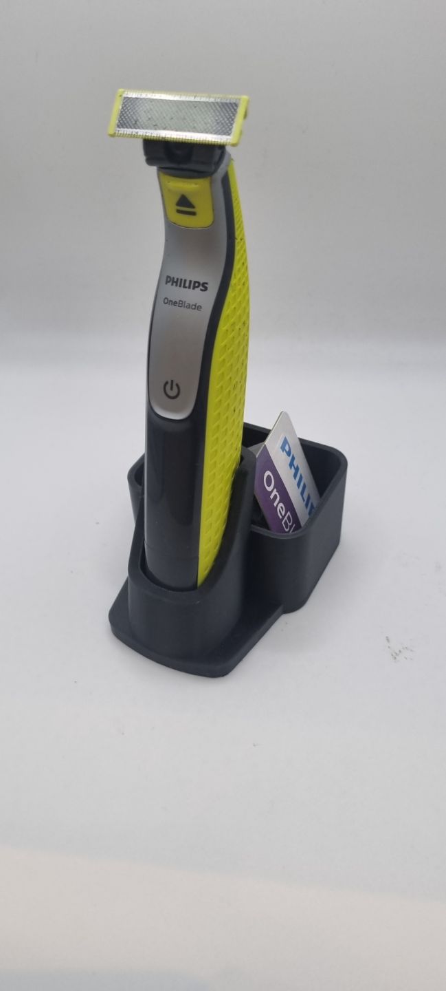 Suport organizator pentru aparat Philips OneBlade cu spațiu de depozitare