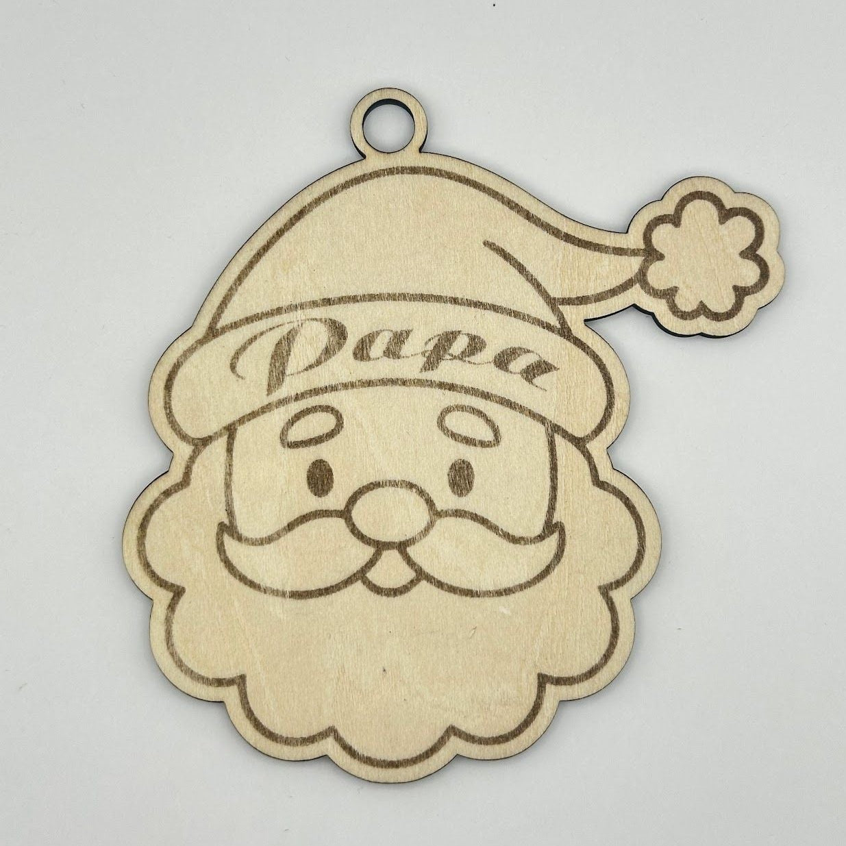 Set decoratiuni Crăciun din lemn sub formă de Moș Crăciun, personalizate cu nume, 10x10 cm