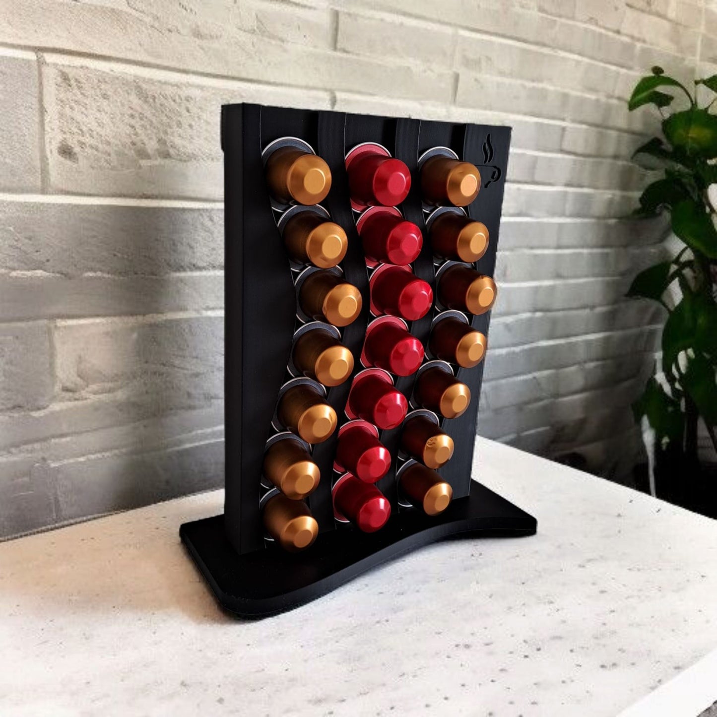 Suport elegant cu design ondulat pentru capsule Nespresso, 21 locuri