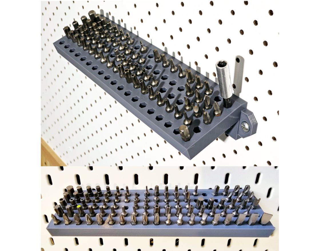 Suport organizator hexagonal pentru 95 biți pentru IKEA Skadis