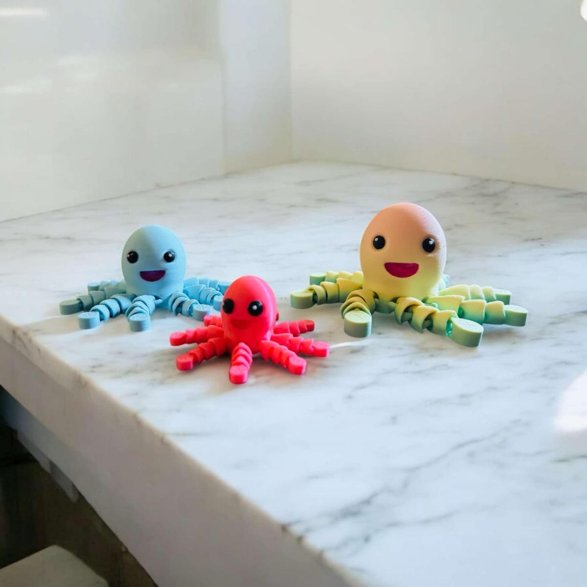 Mini caracatiță flexi drăgălașă imprimată 3D