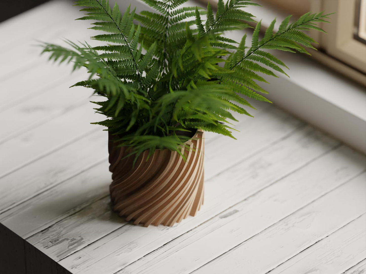 Vas pentru plante cu design ondulat, model răsucit
