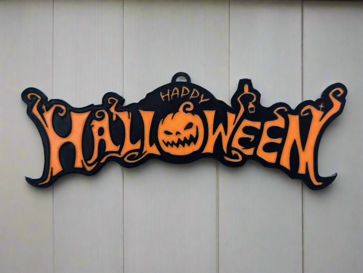 Decorațiune de Ușă Halloween - Model Dovleac Vesel