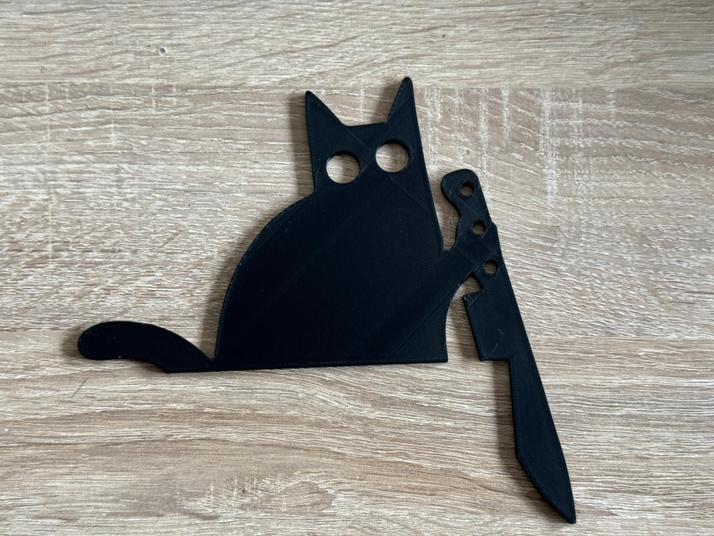 Decoratiune Halloween Pisica Cu Cutit Pentru Cadru Usa