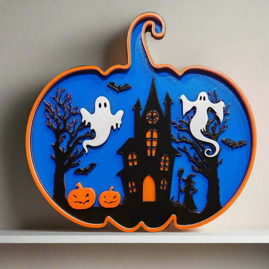 Dovleacul Bantuit: Tablou 3D de Halloween
