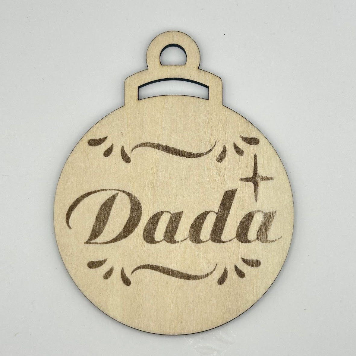 Set ornament Crăciun personalizat cu nume, 10x10 cm, din lemn