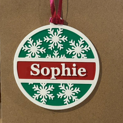 Set de 4 ornamente de Crăciun personalizate, model rustic