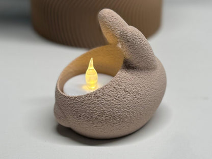 Suport pentru lumânări tip tealight iepuraș de Paște
