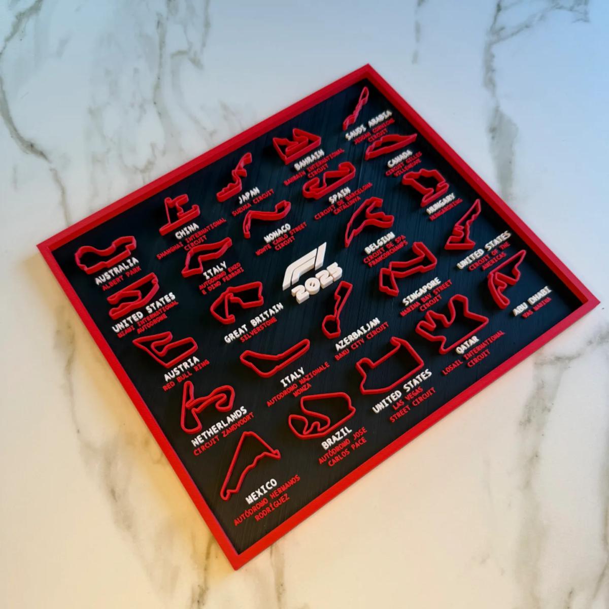 Calendar curse formula 1 2025, model 3D, 20x20 cm