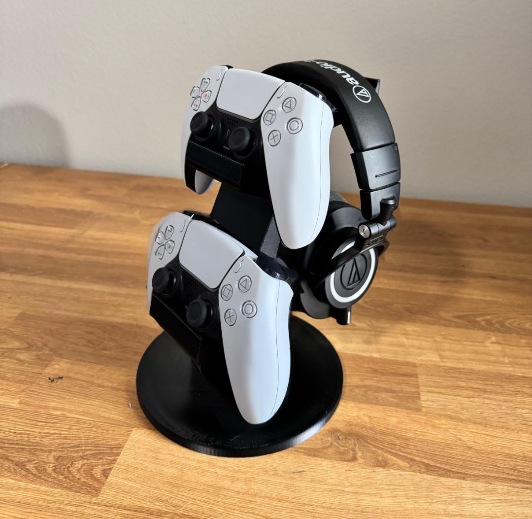 Suport vertical pentru 2 controllere PS5 și căști