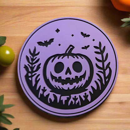 Suport pahar Midnight Pumpkin, Decorațiune de sezon, 9.5 cm, Culori asortate