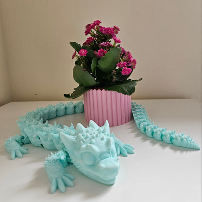 Dragon flexibil și articulat de 1 metru cu gradient albastru