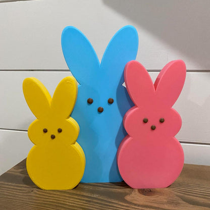 Set decorativ 3D iepurași colorați pentru Paște