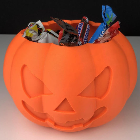 Coș pentru Dulciuri Halloween, Model Dovleac, Portocaliu