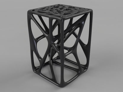 Taburet bionic ușor și versatil din plastic, imprimat 3D