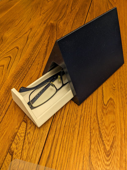 Suport multifunctional pentru carte și depozitare ochelari