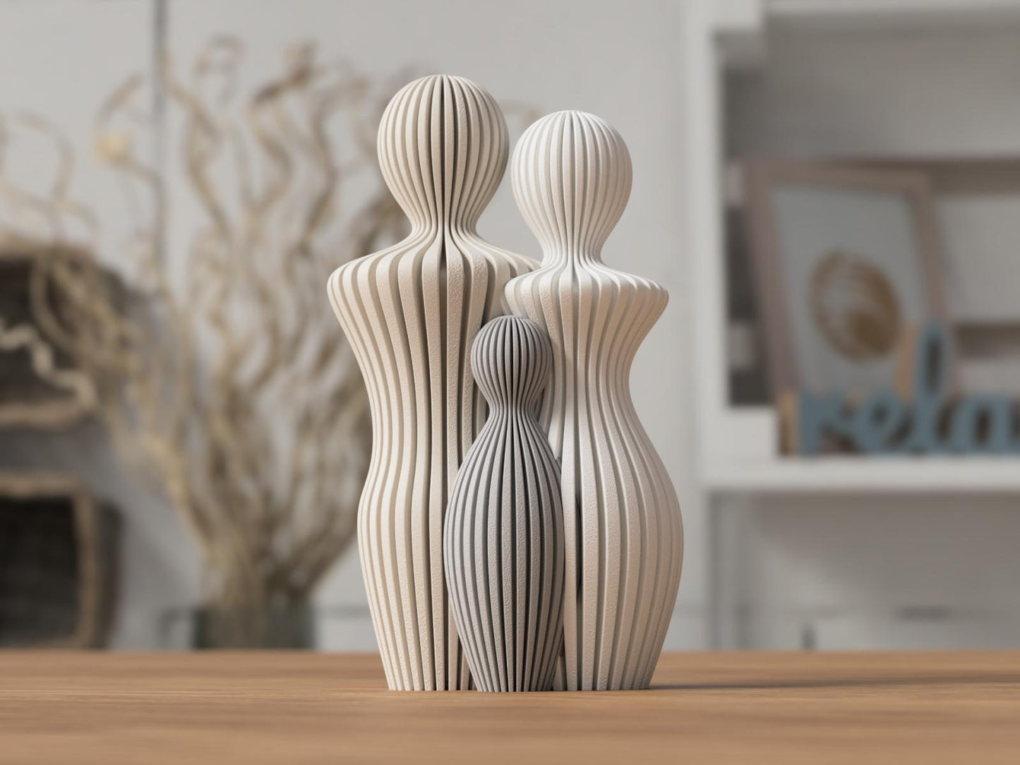 Statuete Moderne de Familie cu 1-3 Copii
