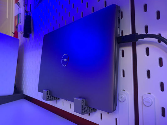 Suport universal compact pentru laptop, compatibil panou IKEA Skadis