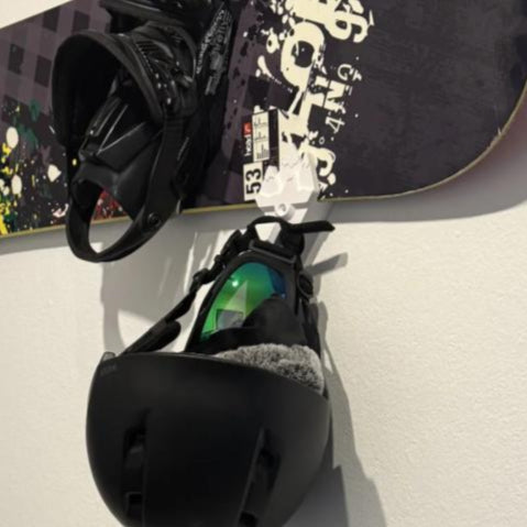 Suport de Perete Snowboard, forma de munte, Alb, Set de 2