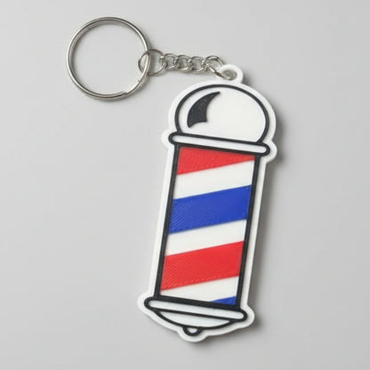 Lănțișor port-chei cu simbol barber și funcție NFC – acces rapid și design unic