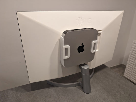 Suport compact pentru Apple Mac Mini M2 – montare pe monitor sau perete