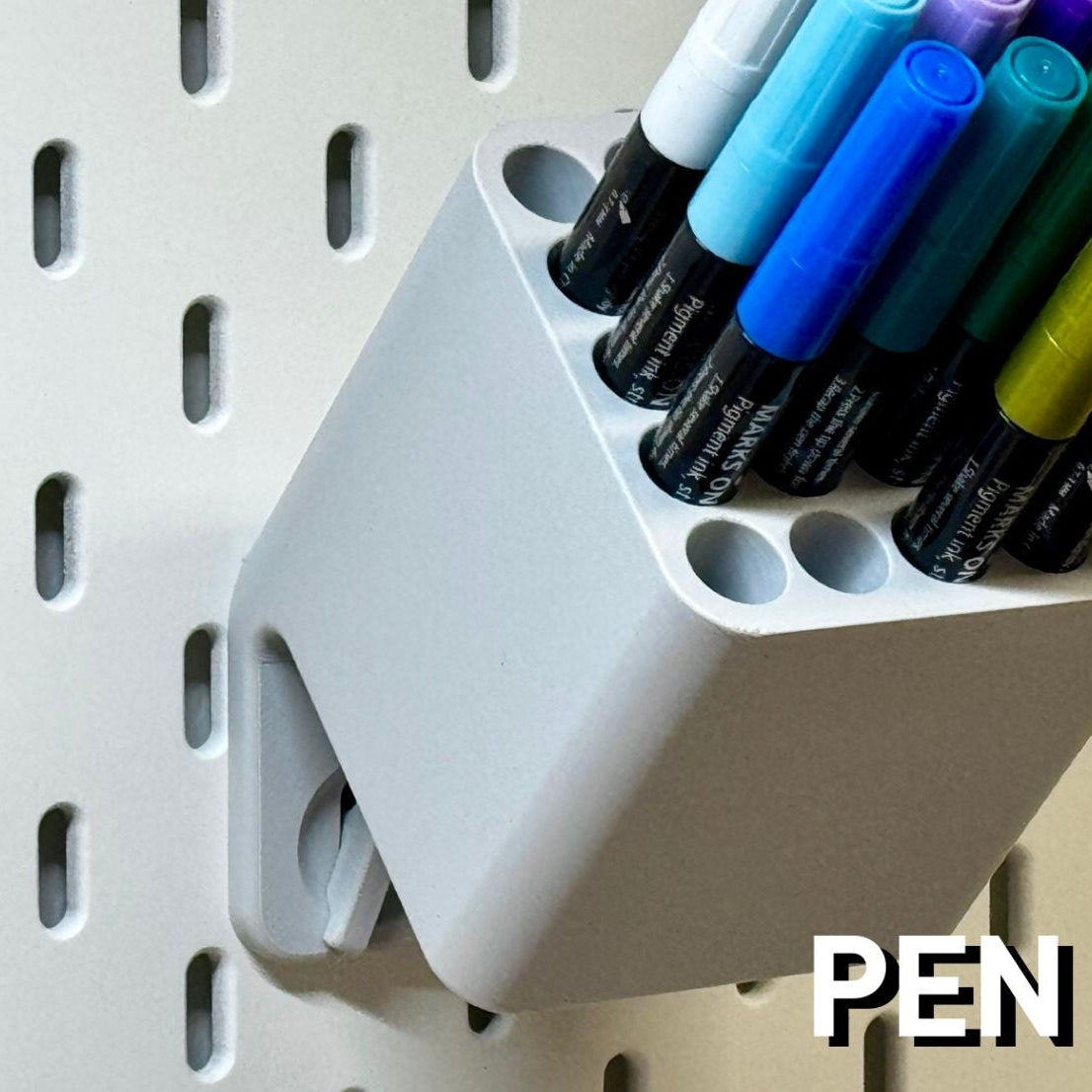 Suport multifunctional pentru markere și pixuri, compatibil cu Skadis și birou