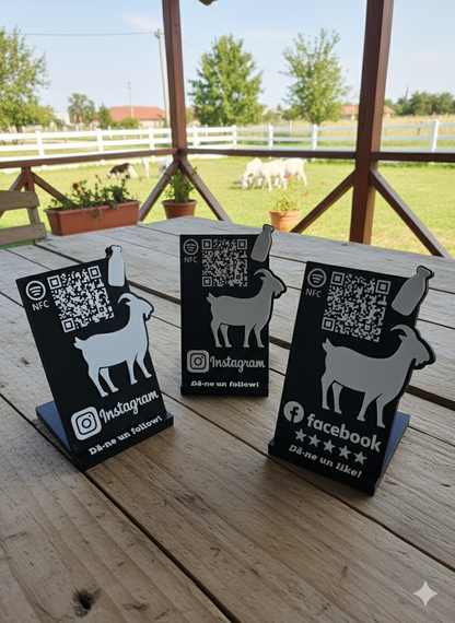 Stand cu cod QR multifuncțional personalizat, cu NFC