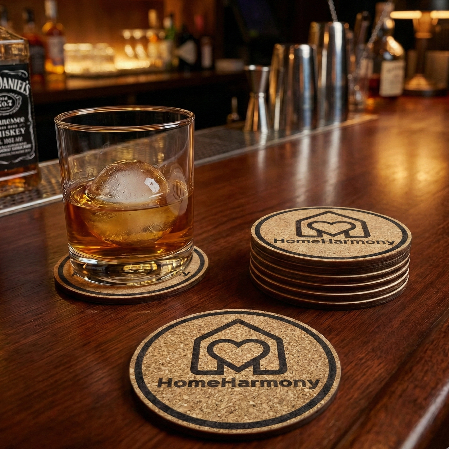 Suport pahare din plută, personalizabil, formă pătrată sau rotundă, 10x10 cm