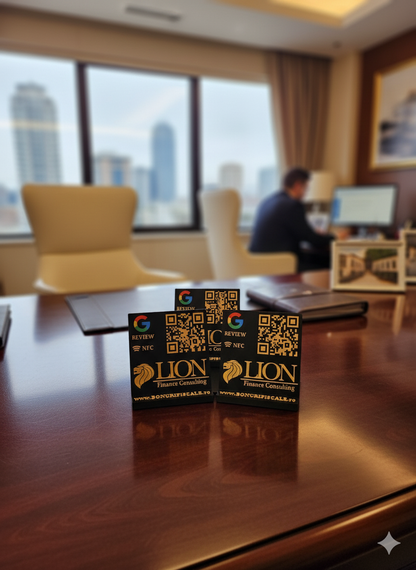 Stand cu cod QR multifuncțional personalizat, cu NFC