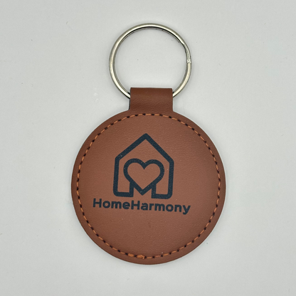 Breloc rotund din piele PU personalizabil, 55mm
