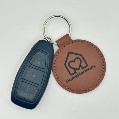 Breloc rotund din piele PU personalizabil, 55mm