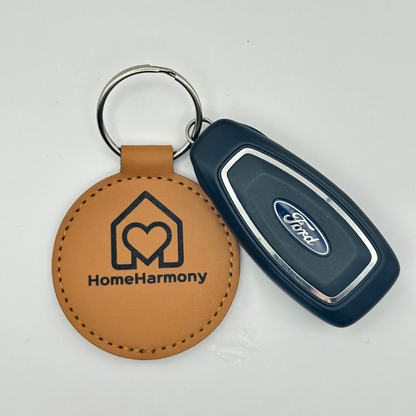 Breloc rotund din piele PU personalizabil, 55mm