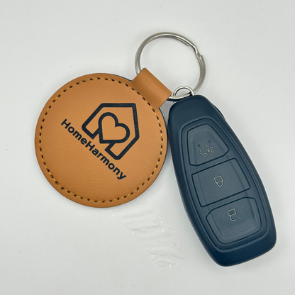 Breloc rotund din piele PU personalizabil, 55mm