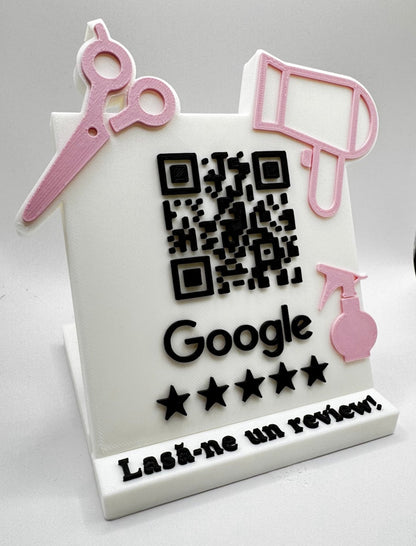 Stand cu cod QR și NFC pentru recenzii Google – pentru saloane și frizerii