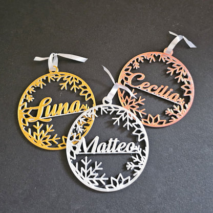 Set 3 decorațiuni de Crăciun personalizate cu nume