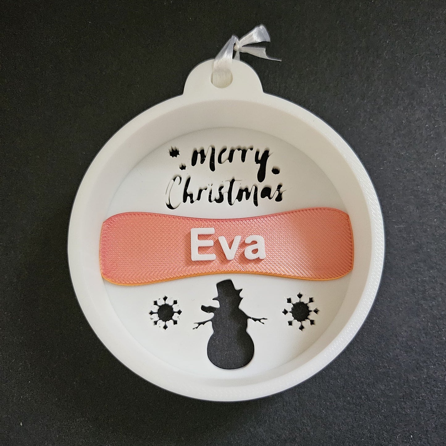 Set 3 decorațiuni personalizate de Crăciun cu om de zăpadă, imprimată 3D