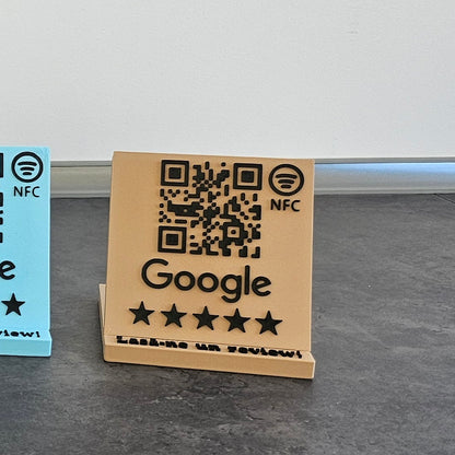 Stand cu cod QR și NFC pentru recenzii Google Maps