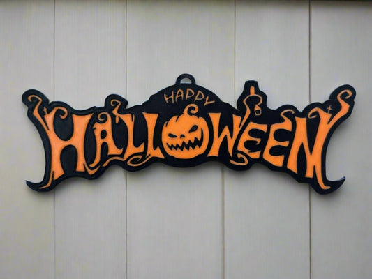 Decorațiune de Ușă Halloween - Model Dovleac Vesel