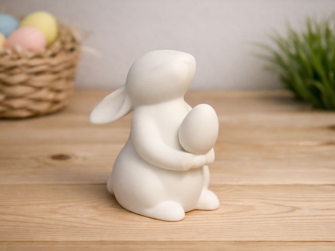 Iepuraș minimalist cu ou de Paște pentru decor modern