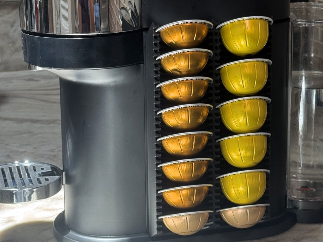 Suport vertical pentru capsule Nespresso Vertuo, 16 locuri
