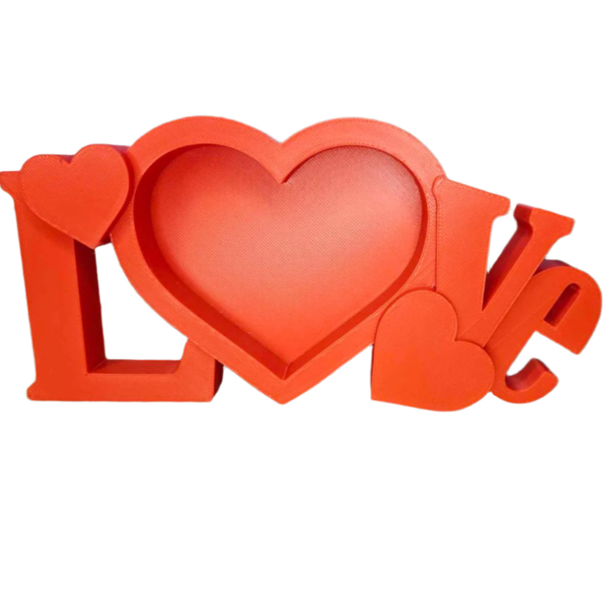 Rama Foto Dragoste 3D Printată, Design Inimă, Roșu