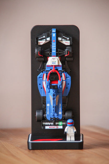 Suport vertical pentru mașini LEGO Speed Champions F1 cu bază pentru minifigurină